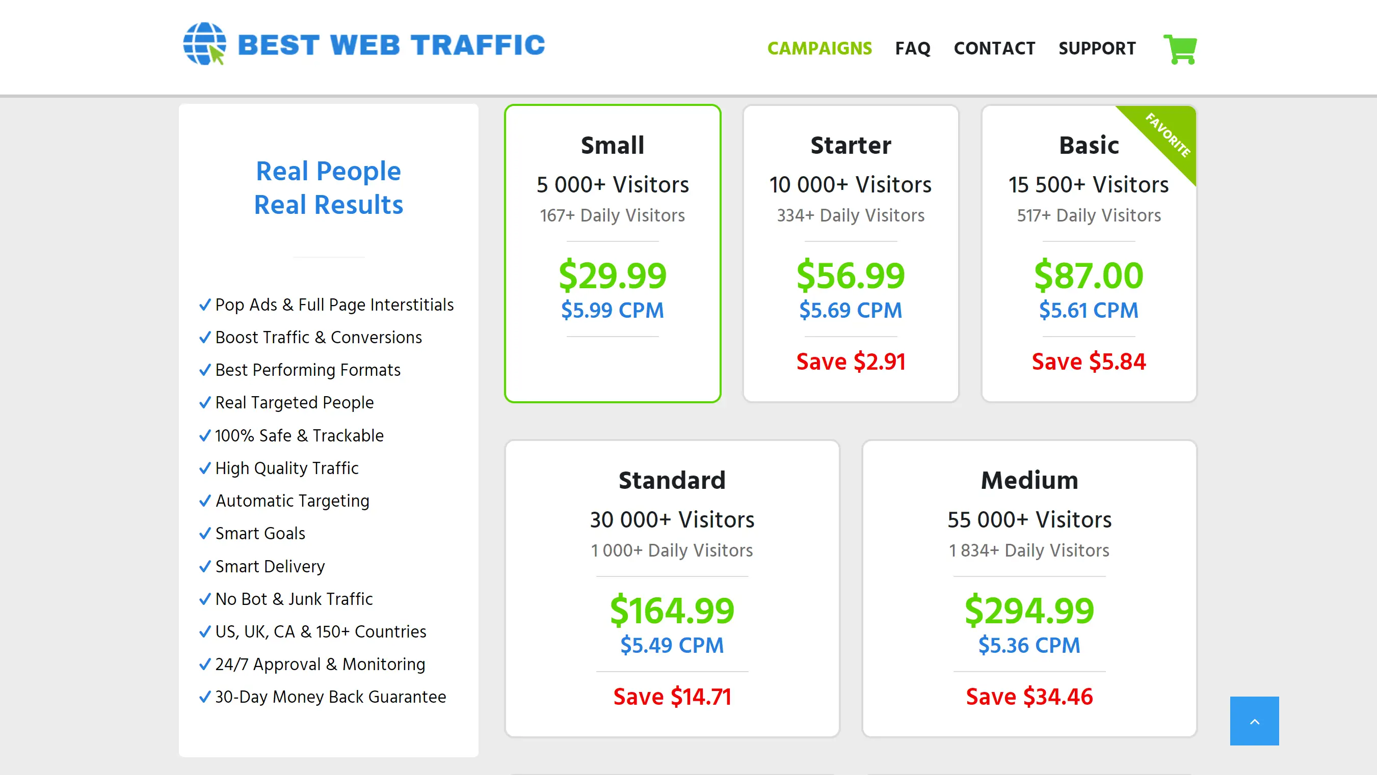BestWeb-Traffic pricing screenshot.