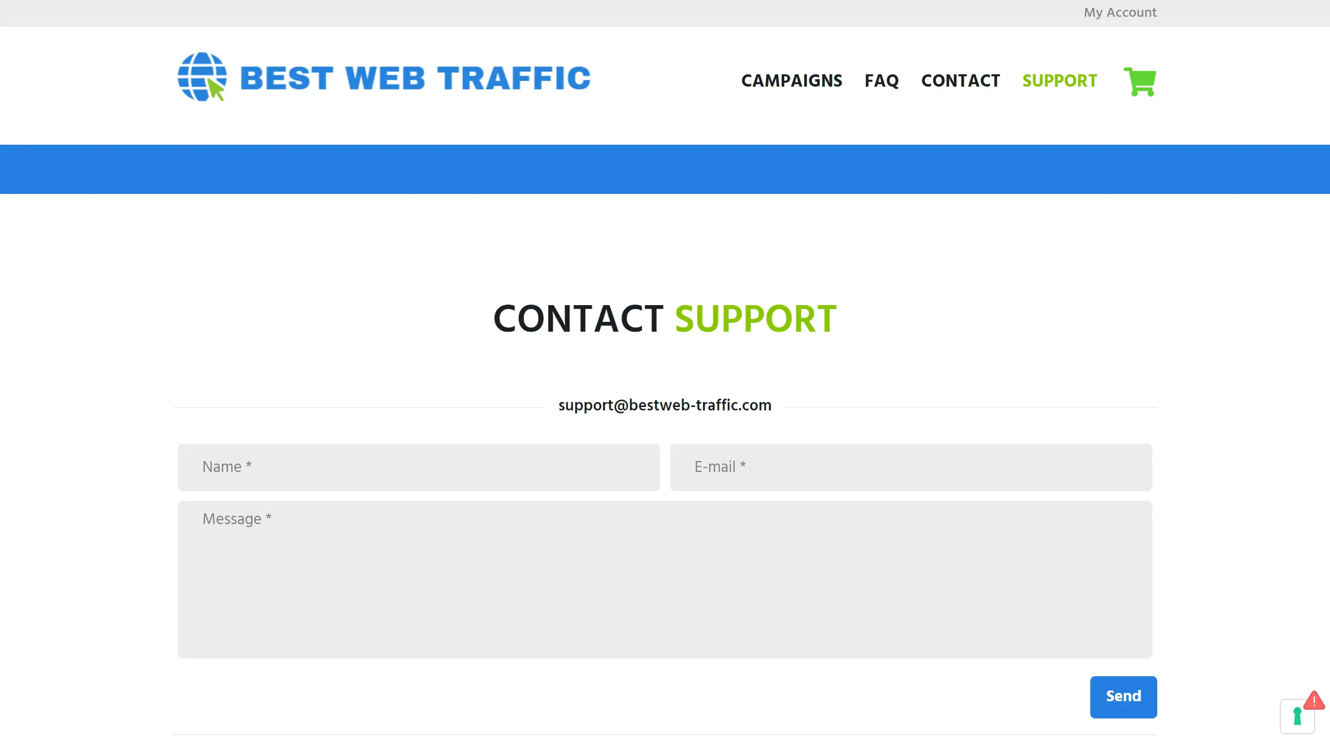 BestWeb-Traffic support screenshot.