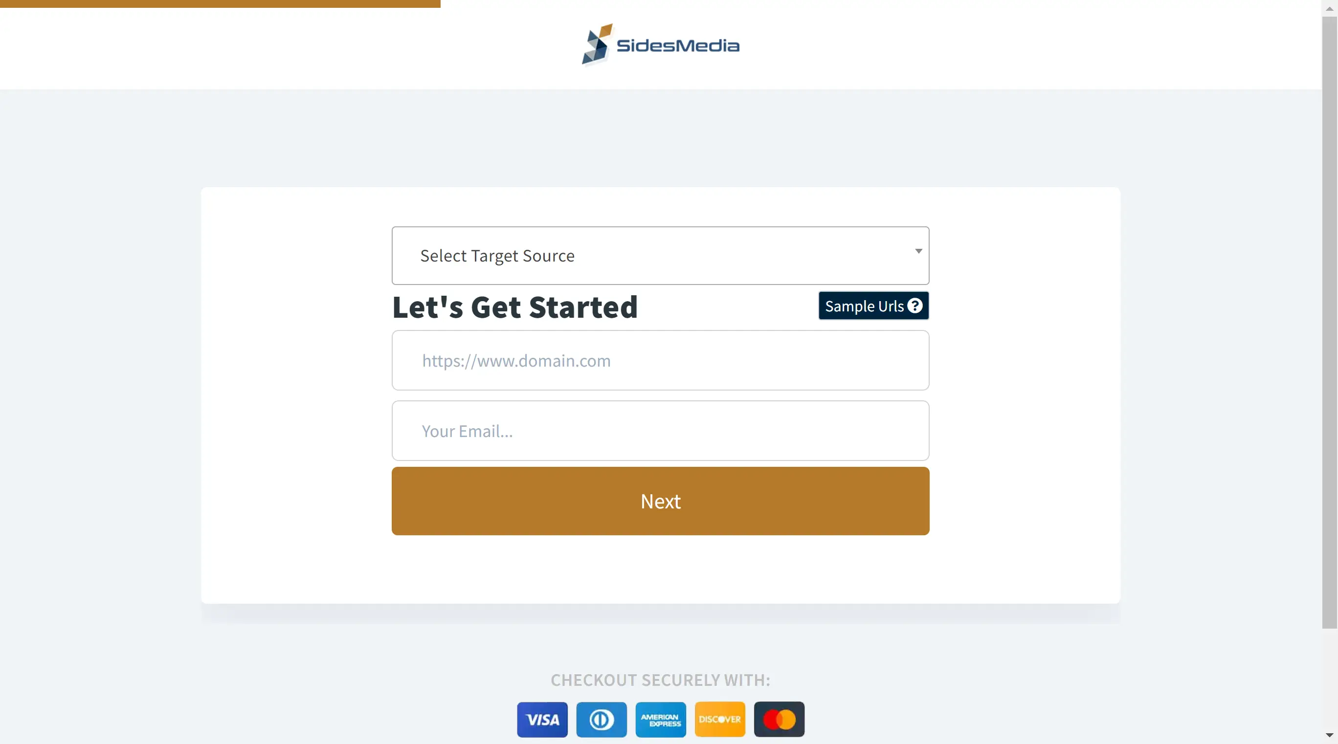 Sidesmedia purchase page screenshot.